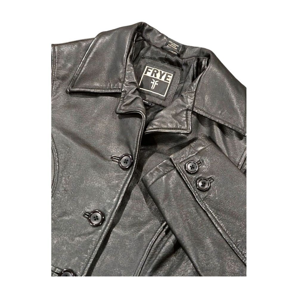 FRYE Button-up Genuine Leather Jacket Black Women's Size Small